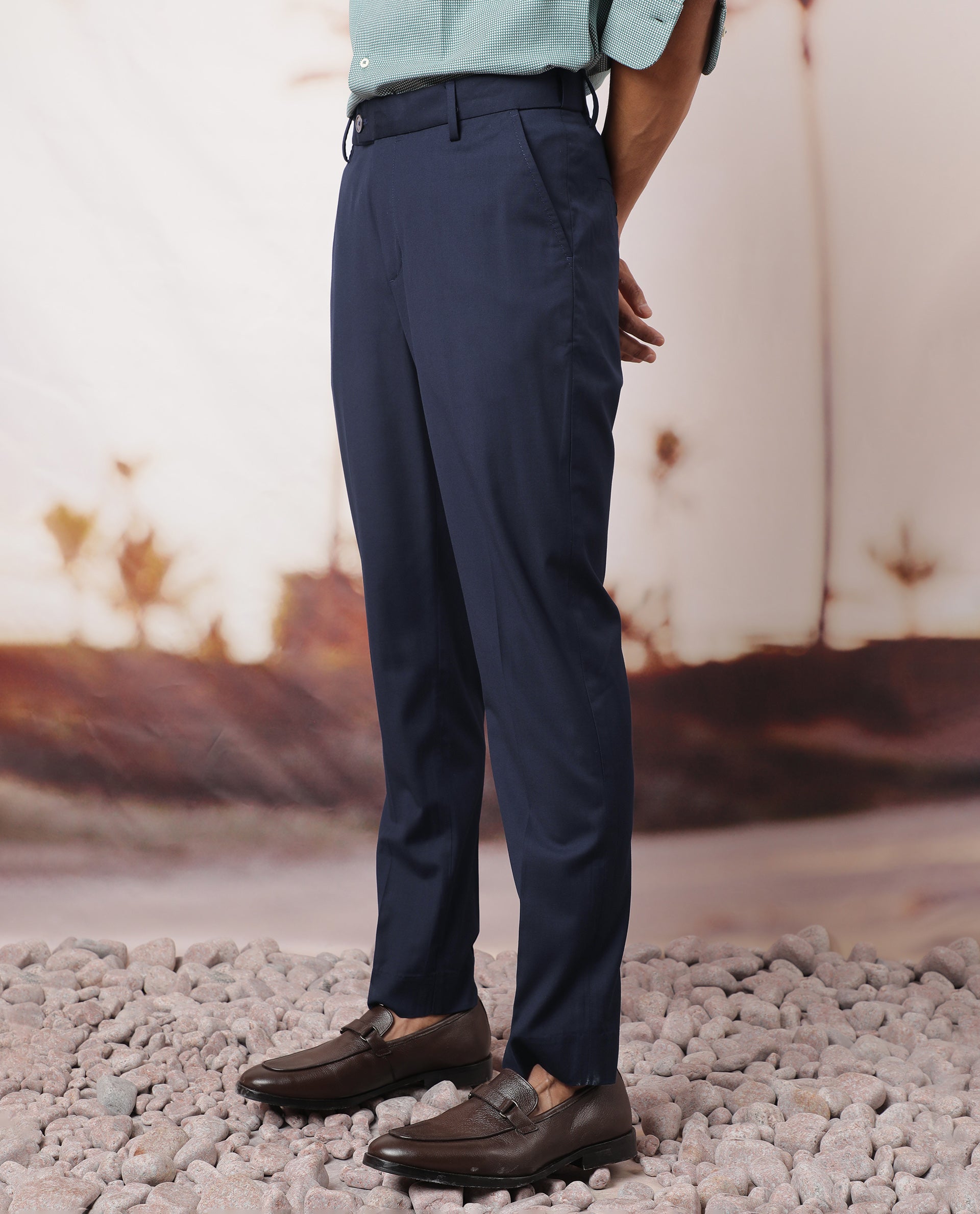 Rare Rabbit Casual Trousers : Buy Rare Rabbit Travellers Dark Petrol Solid  Trousers Online | Nykaa Fashion